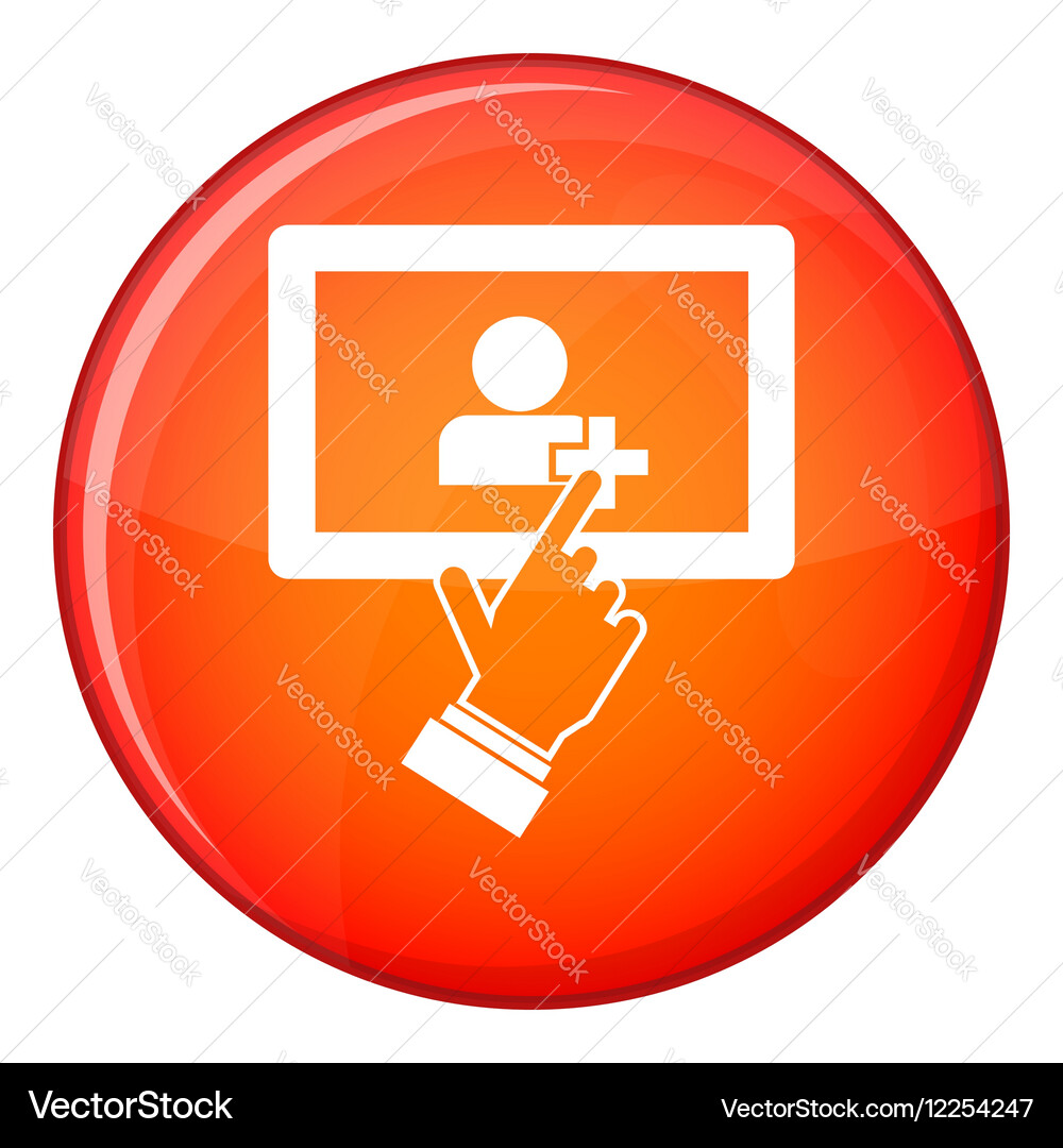 Touch screen tablet click icon flat style vector image