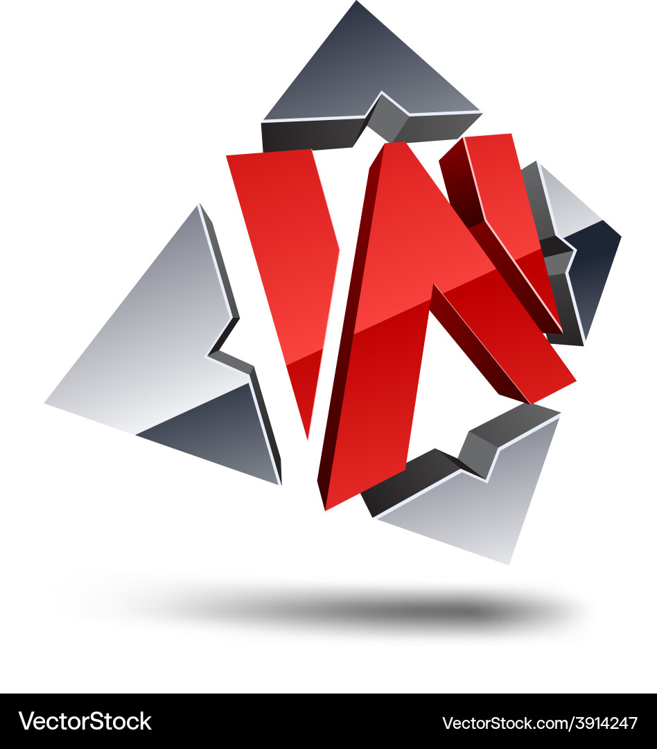 W 3d letter Vector Image