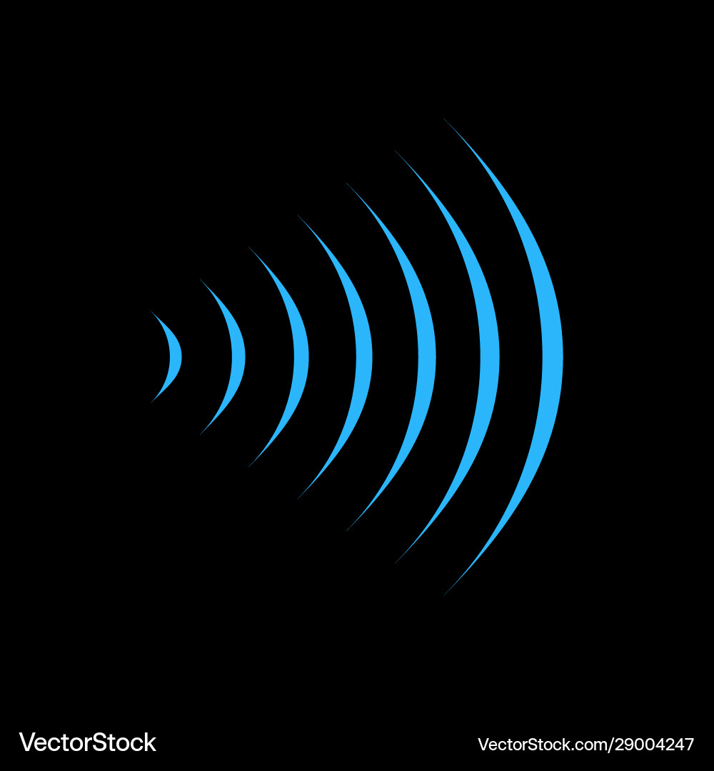 Wifi sound signal connection radio wave vector image