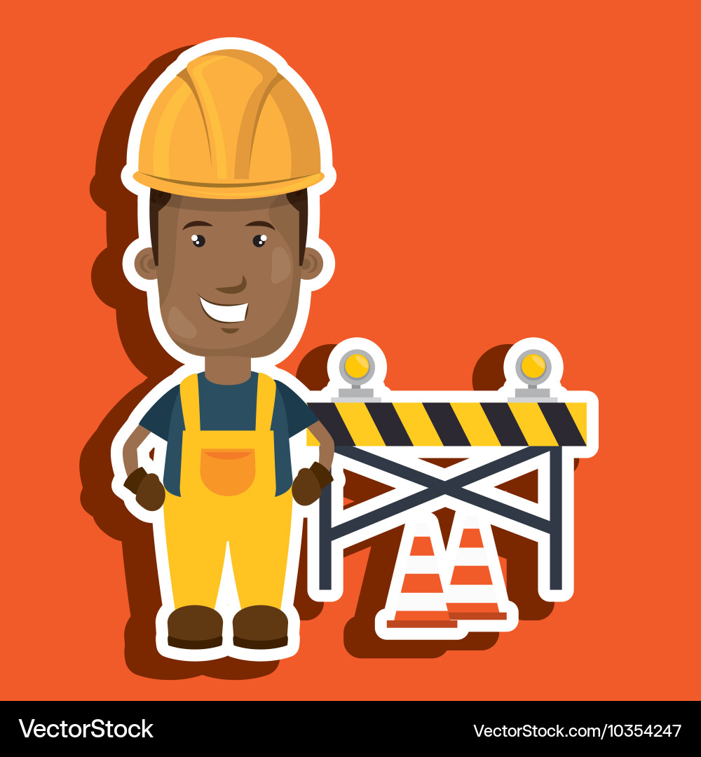 Worker warning security tool vector image