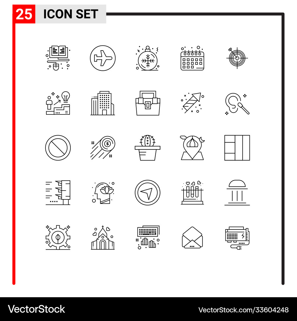 25 universal lines set for web and mobile Vector Image
