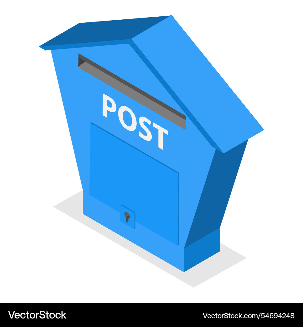 3d isometric flat set of mailboxes item 1 3d isometric flat set of mailboxes item 1 vector image