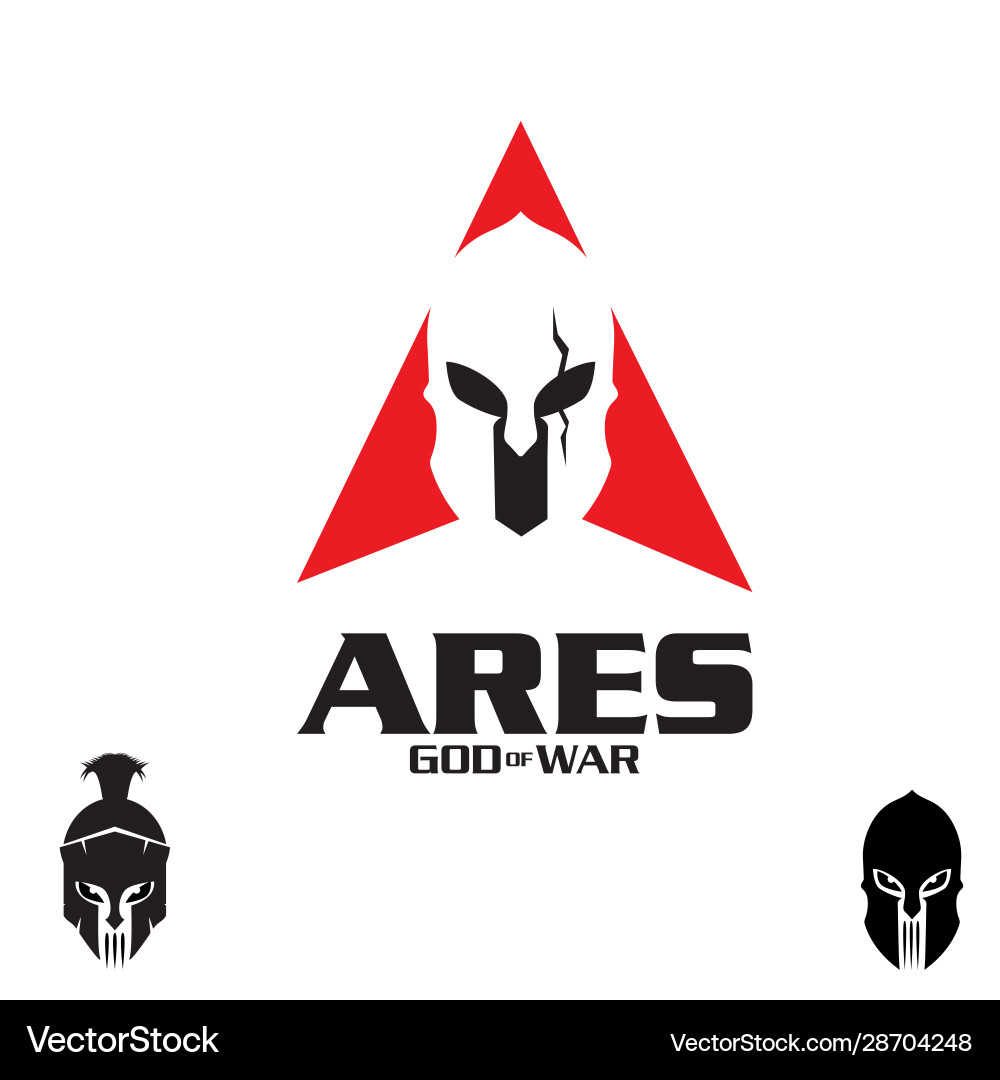 Ares - Spartan Warrior Helmet Vector Image