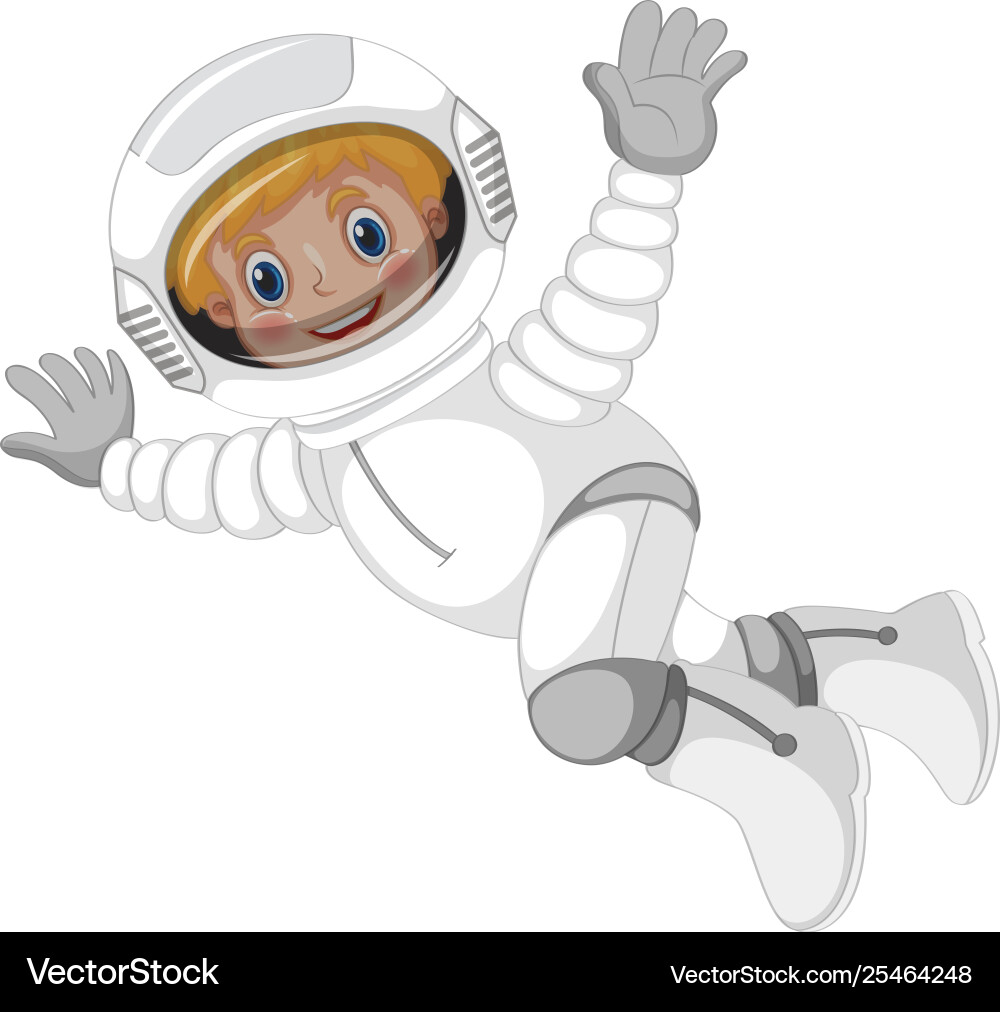 Astronaut Character in Space Vector Image