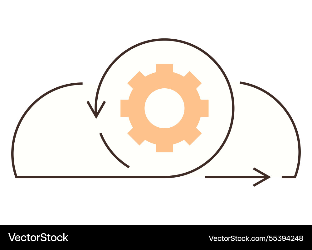 Cloud infrastructure automation with circular Cloud infrastructure automation with circular Vector Image