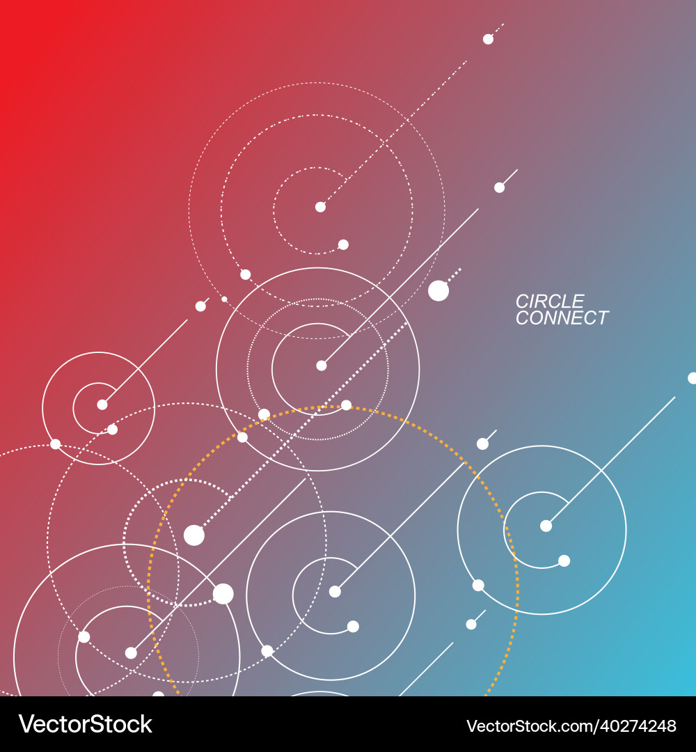 Connect lines background network circles dots Connect lines background network circles dots vector image