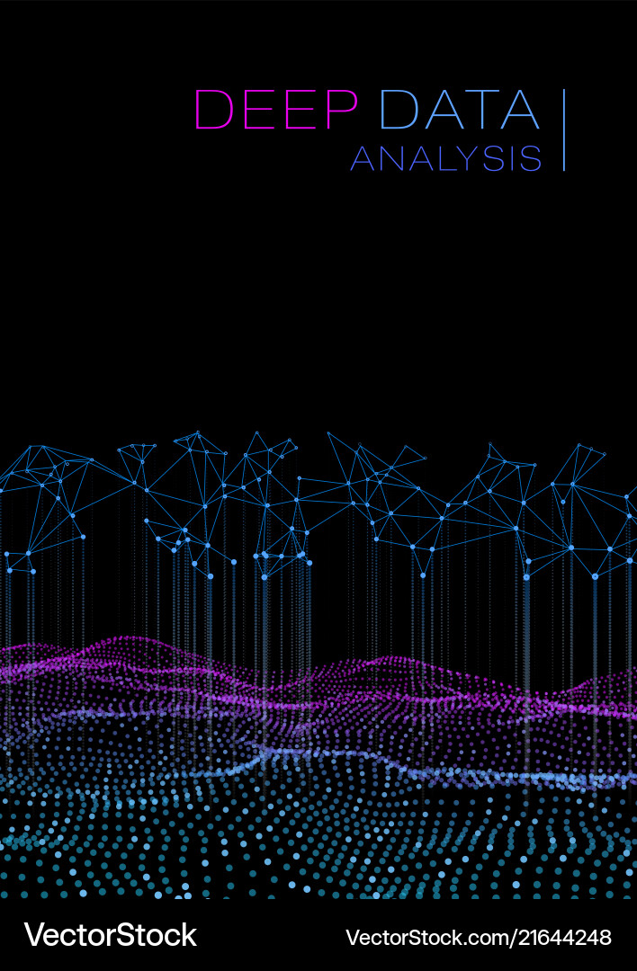 Deep data as part of big point wave ui hud Vector Image