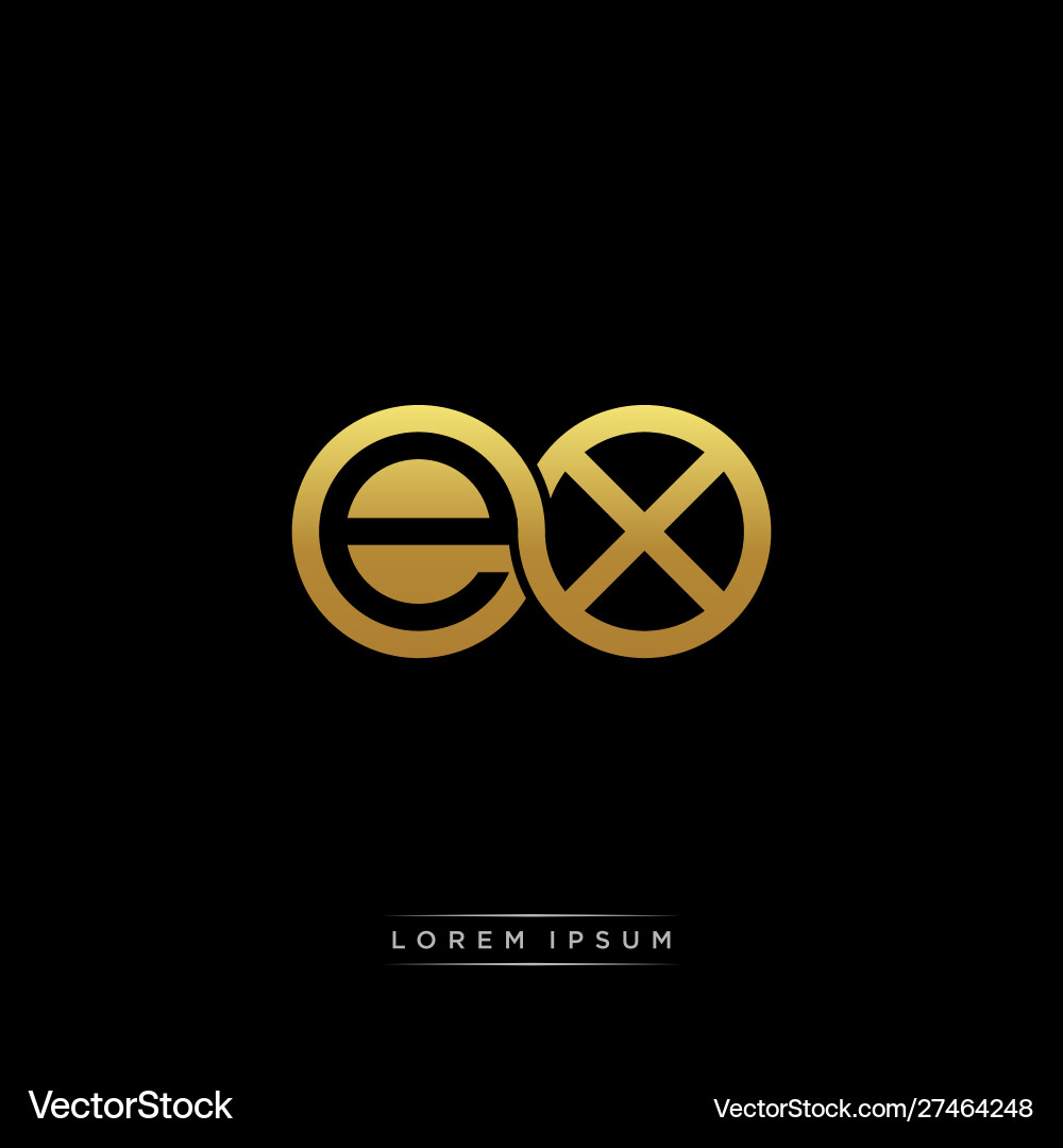 Ex initial letter linked circle capital monogram Vector Image