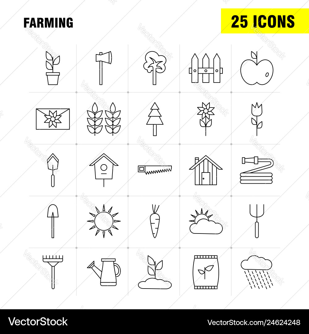 Farming line icon for web print and mobile uxui vector image