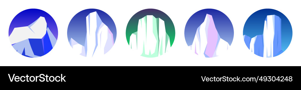 Floating icebergs collection drifting arctic Floating icebergs collection drifting arctic vektorbild