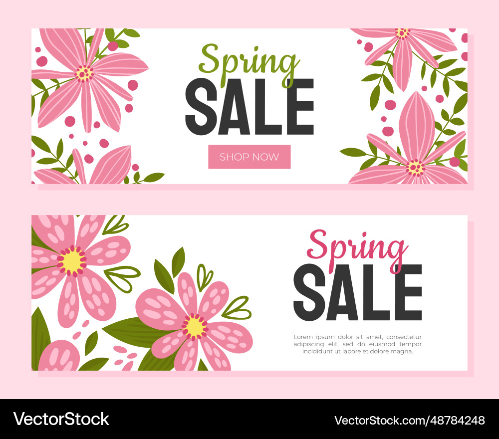 Flower shop spring sale flyer design with lush Flower shop spring sale flyer design with lush vector image