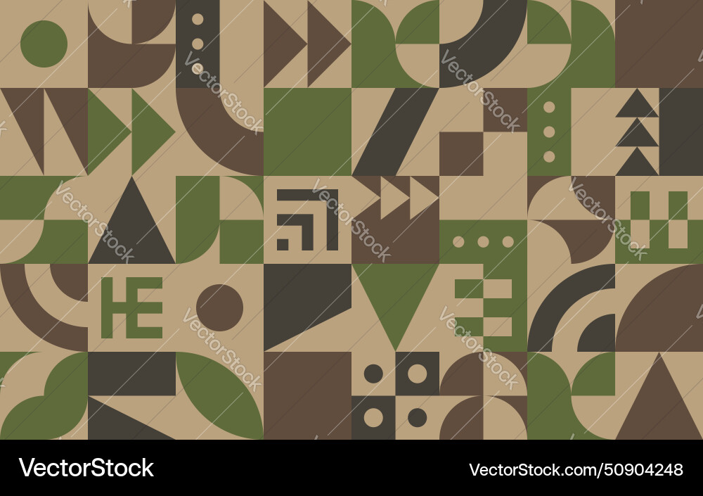 Geometric pattern with retro styled shapes Vector Image