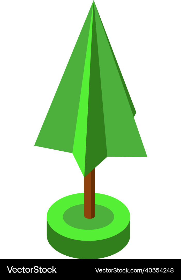 Green isometric tree element for game design Green isometric tree element for game design vector image