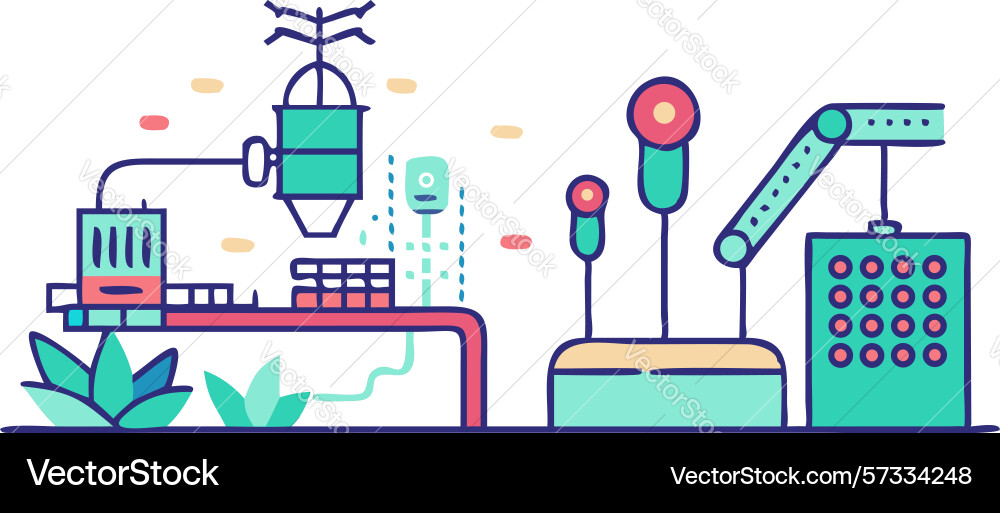 Industrial automation robotics control smart vector image