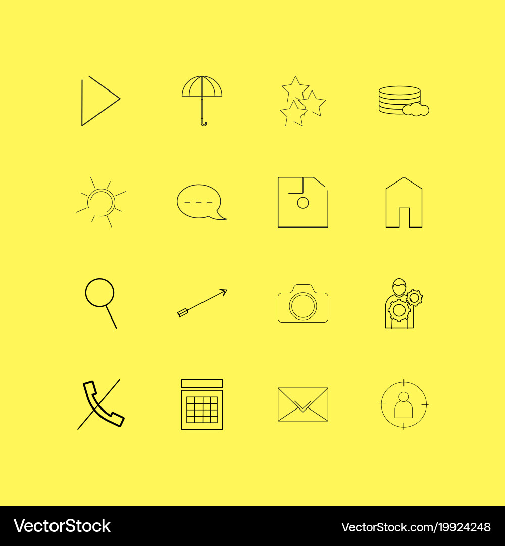 Interface linear icon set simple outline icons Vector Image