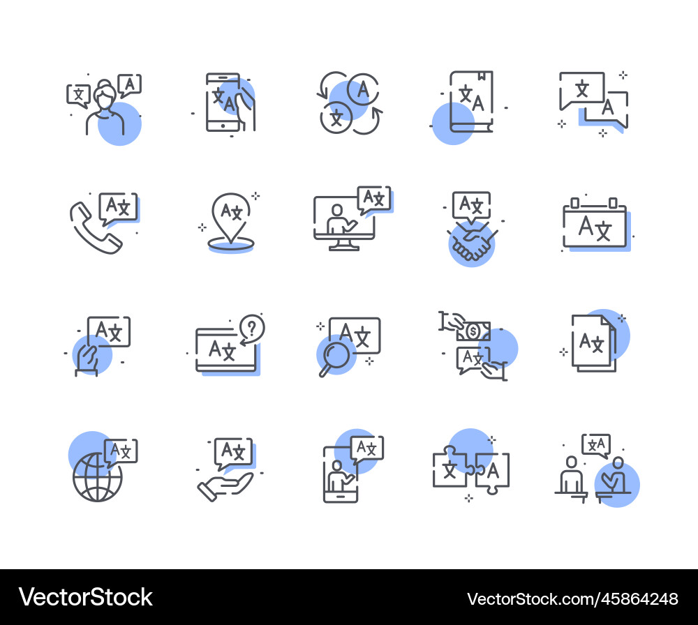 Learning language icons color set Vector Image