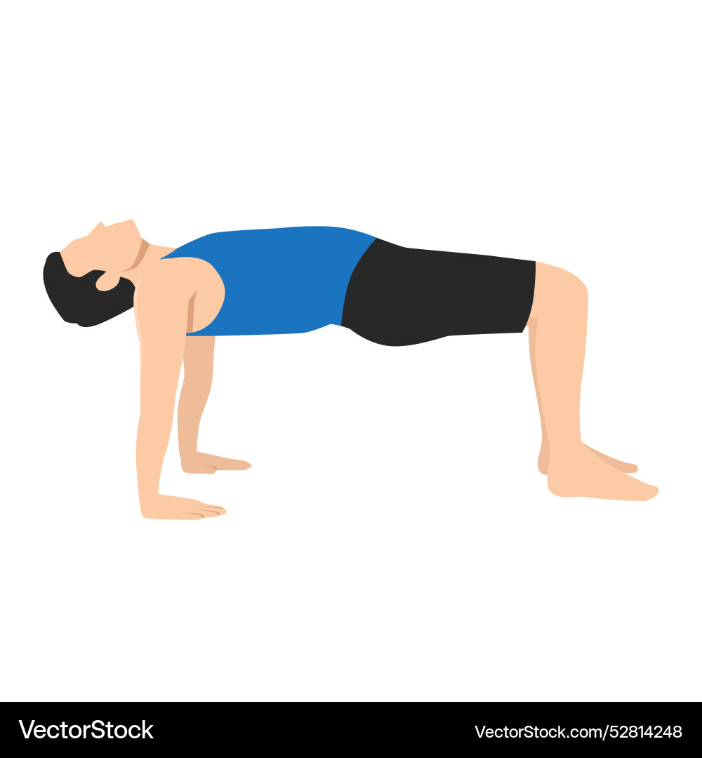Man staying in a reverse table top posture Man staying in a reverse table top posture vector image