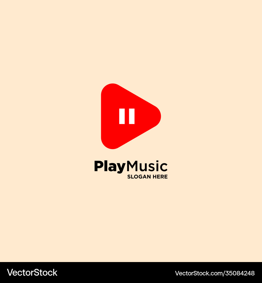 Musik- und Medienlogo Designvorlage spielen Musik- und Medienlogo Designvorlage spielen vektorbild