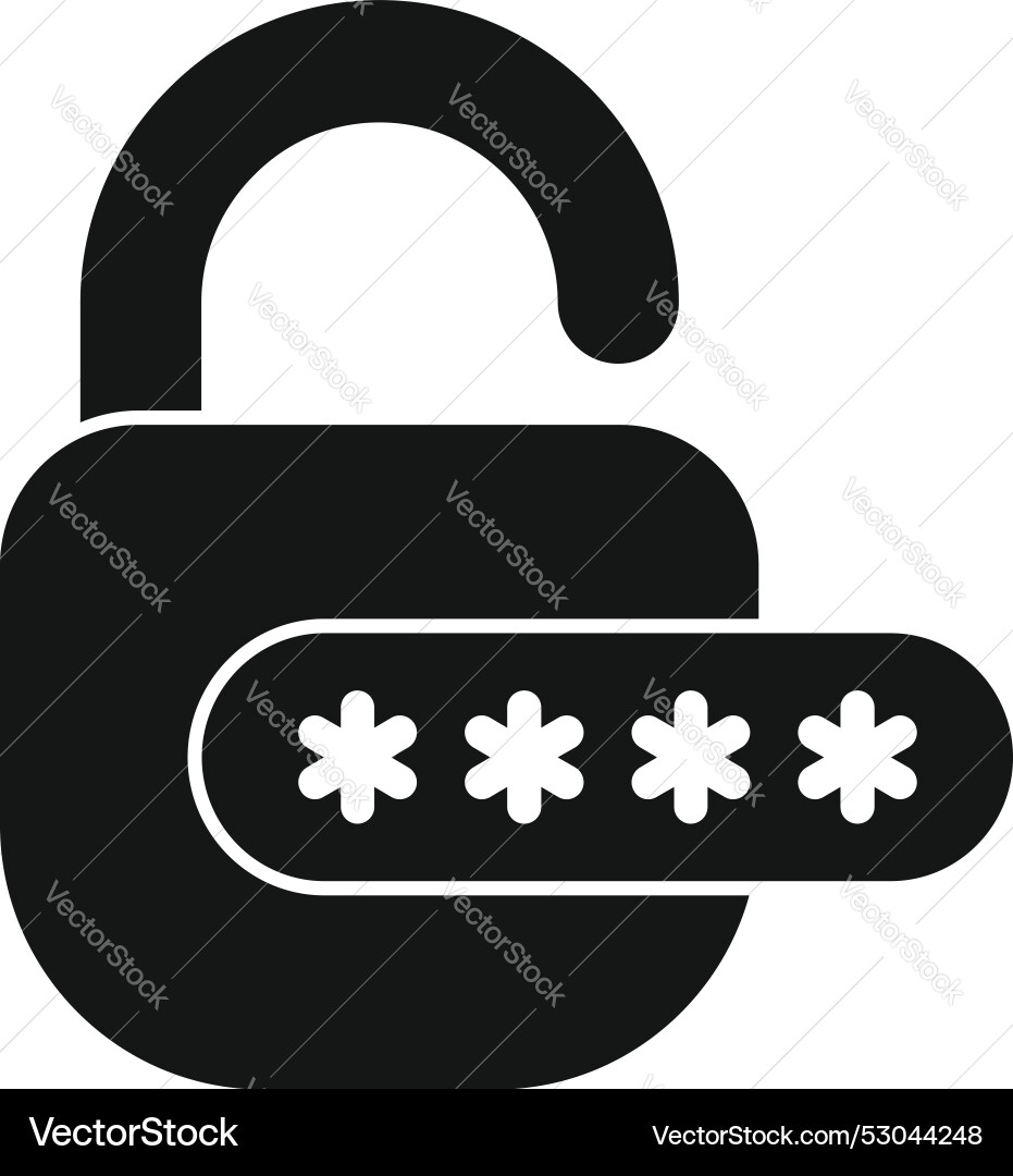 Opened padlock with password showing access Opened padlock with password showing access vector image