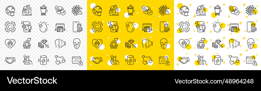Outline calendar friendship and charge battery Outline calendar friendship and charge battery vector image