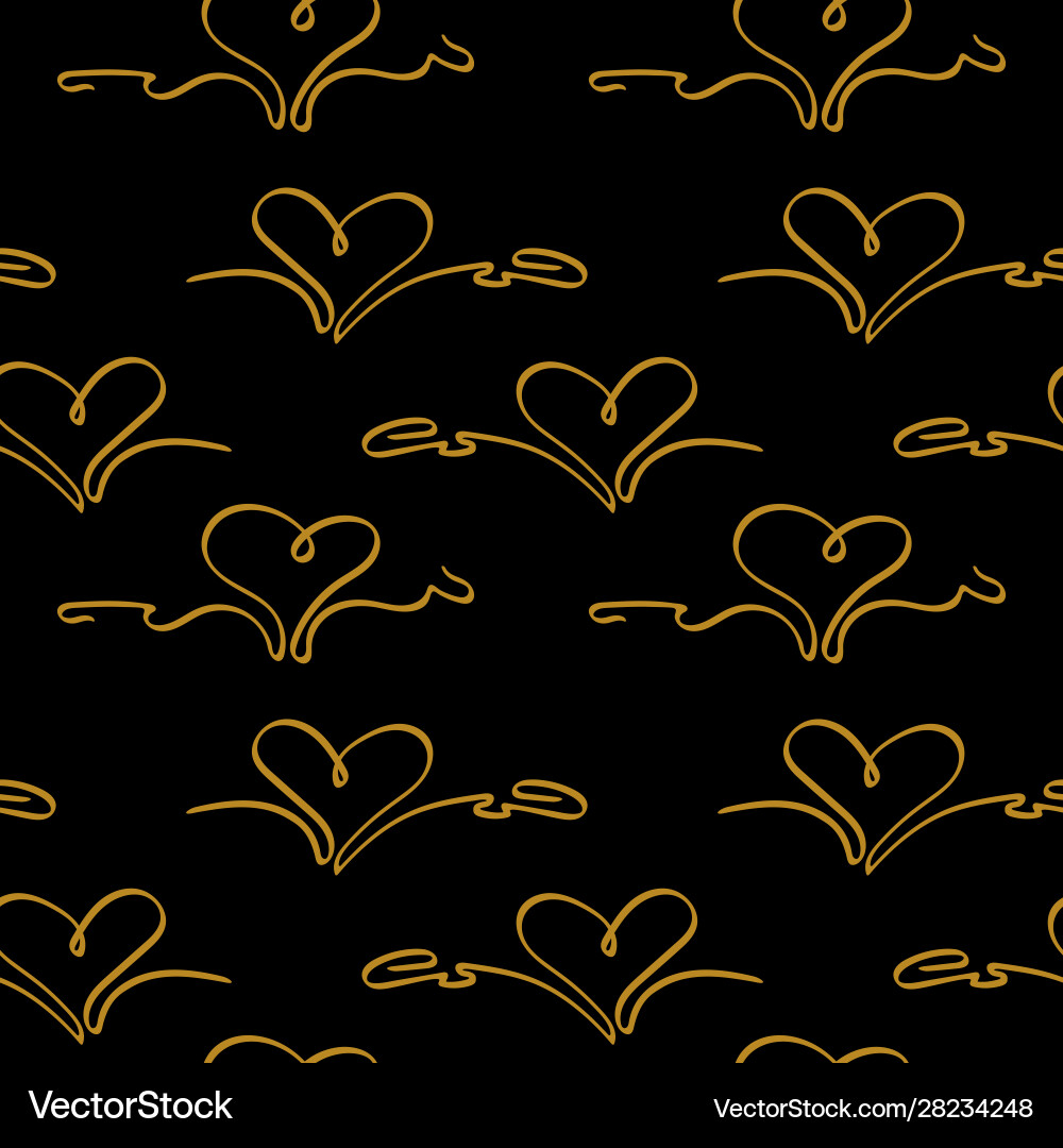 Seamless pattern with thin thread heart shapes Seamless pattern with thin thread heart shapes Vector Image