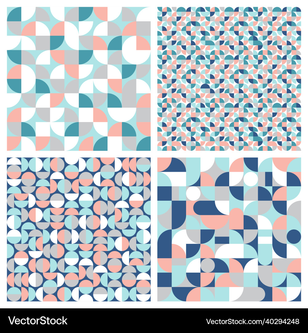 Set geometric seamless pattern Set geometric seamless pattern vector image