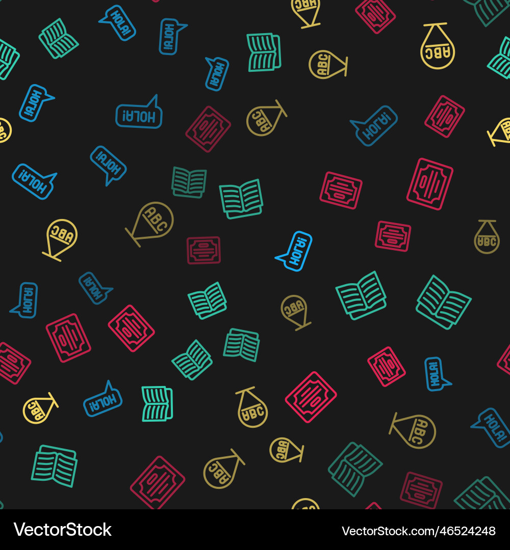 Set line hola in different languages open book Set line hola in different languages open book vector image
