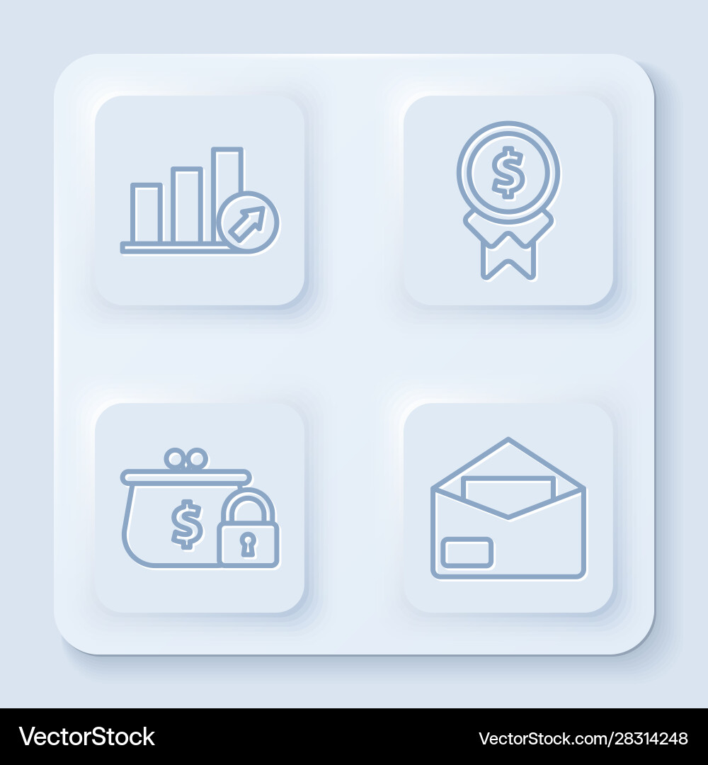 Set line presentation financial with graph Set line presentation financial with graph vector image