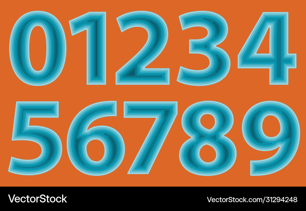 Set numbers from 0 to 9 Set numbers from 0 to 9 vector image
