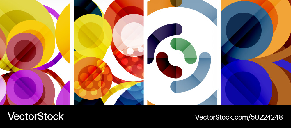Set of circles geometric abstract posters Vector Image