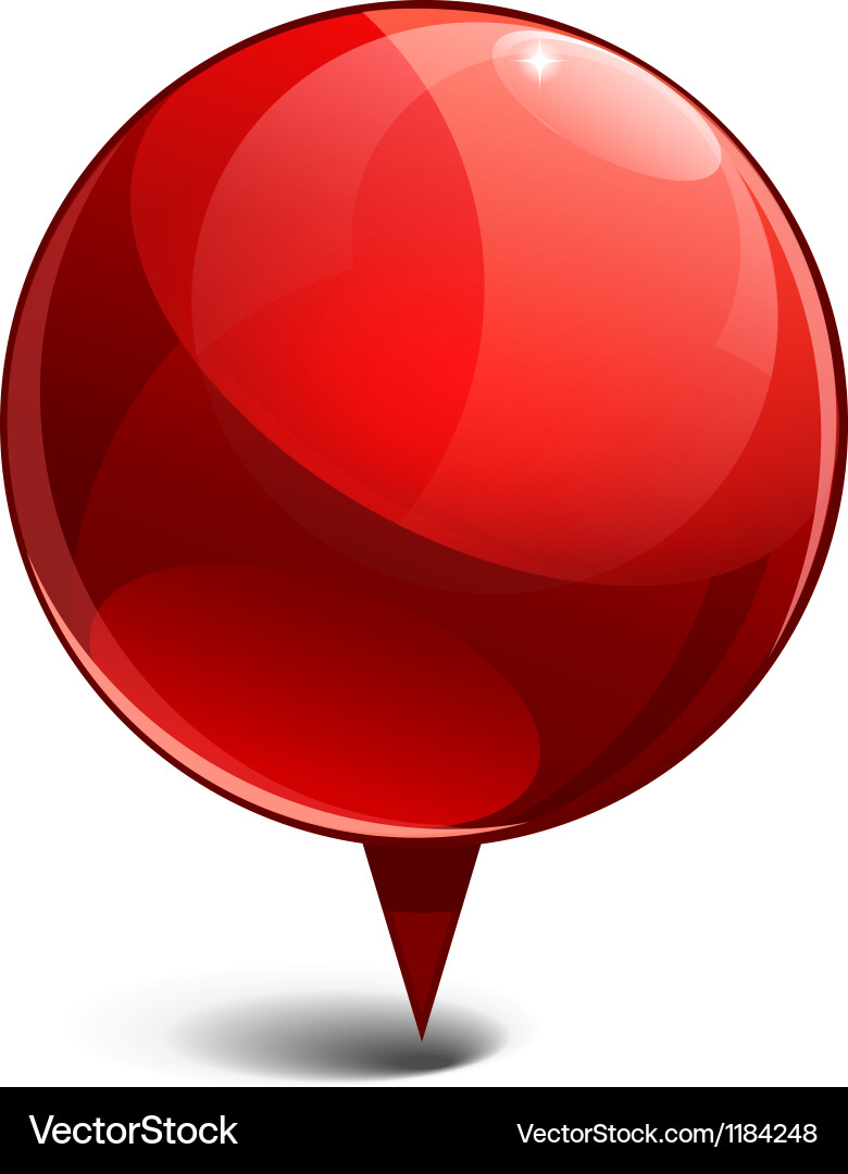Shiny Red Map Pointer Icon vector image