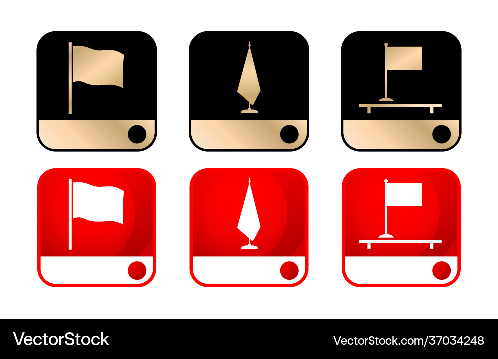 Three icon flag models set with two colors design vector image