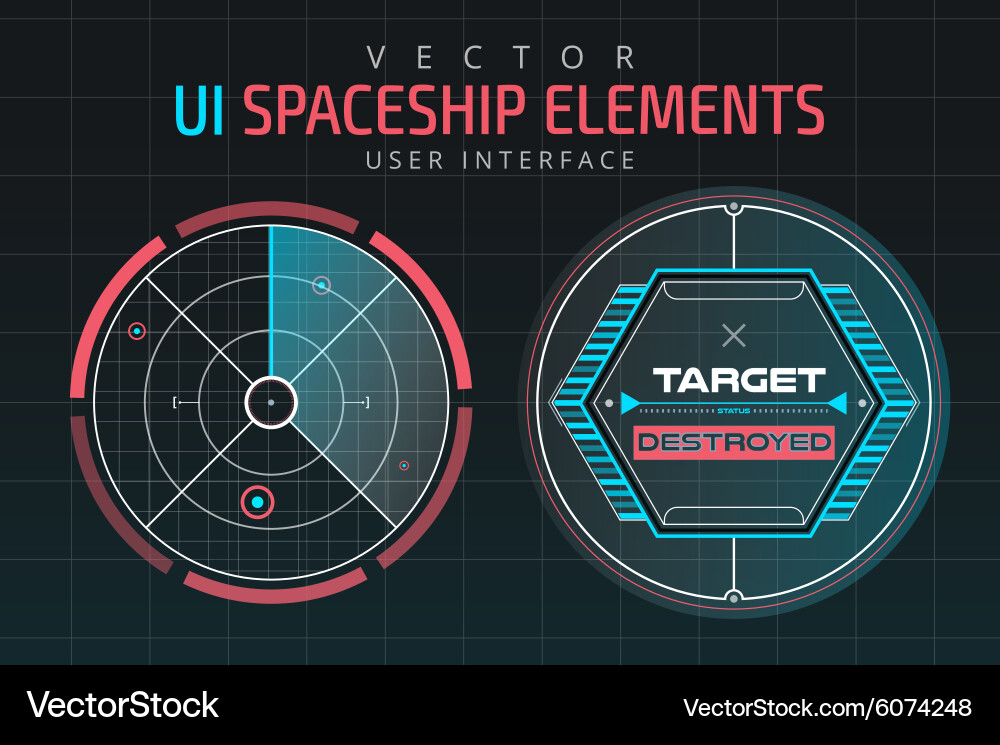 Ui hud infographic interface web elements vector image