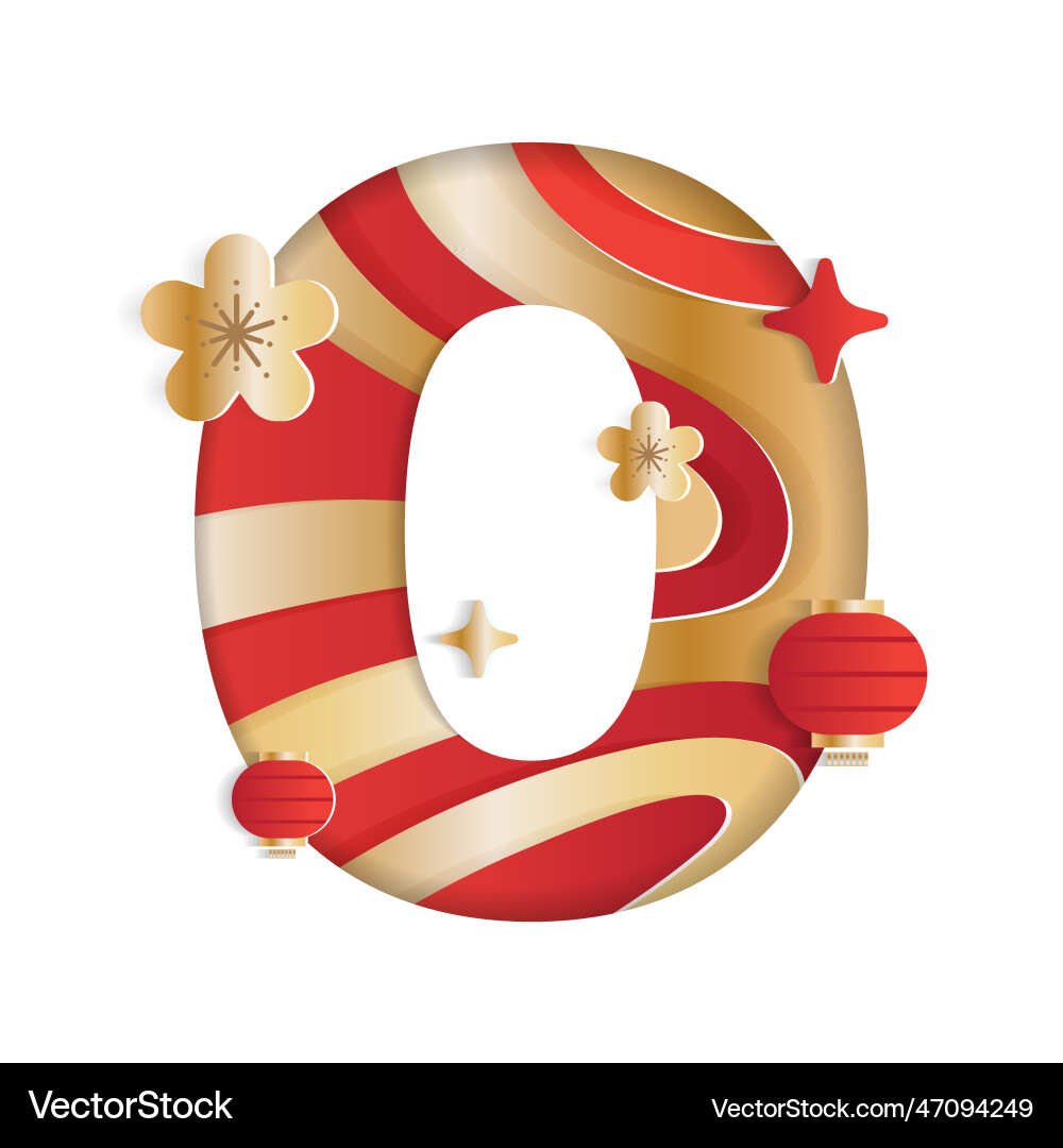 0 numeric number chinese new year concept 0 numeric number chinese new year concept vector image