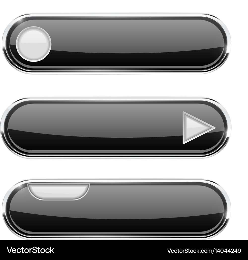 Black buttons with white signs menu interface vector image