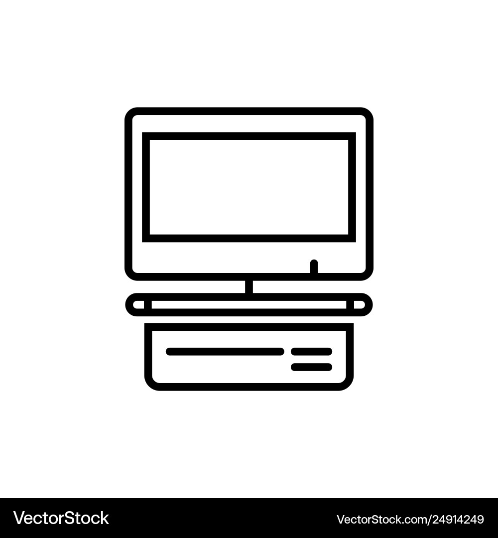 Computer display with blank white screen Computer display with blank white screen Vector Image