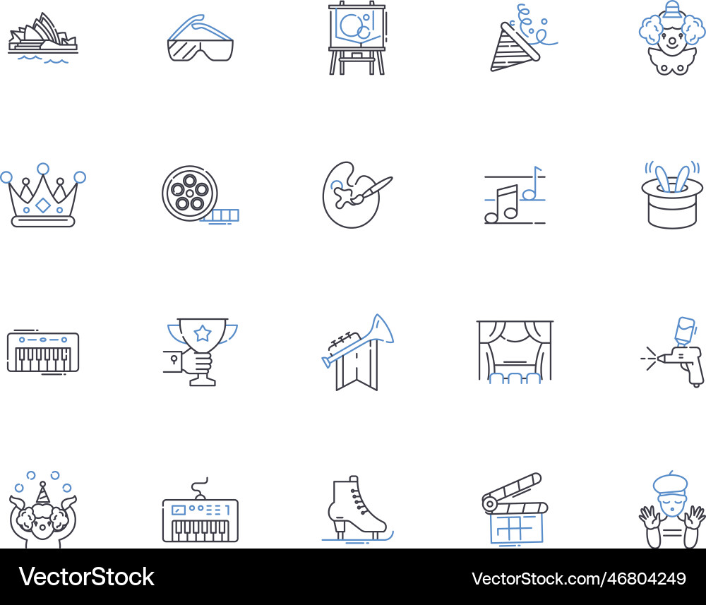 Data analytics line icons collection analysis Data analytics line icons collection analysis vector image
