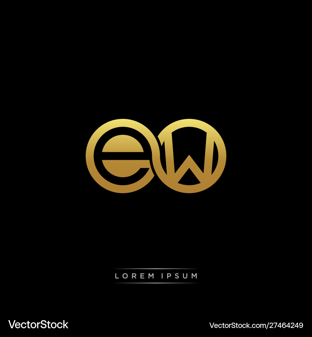 Ew initial letter linked circle capital monogram Vector Image