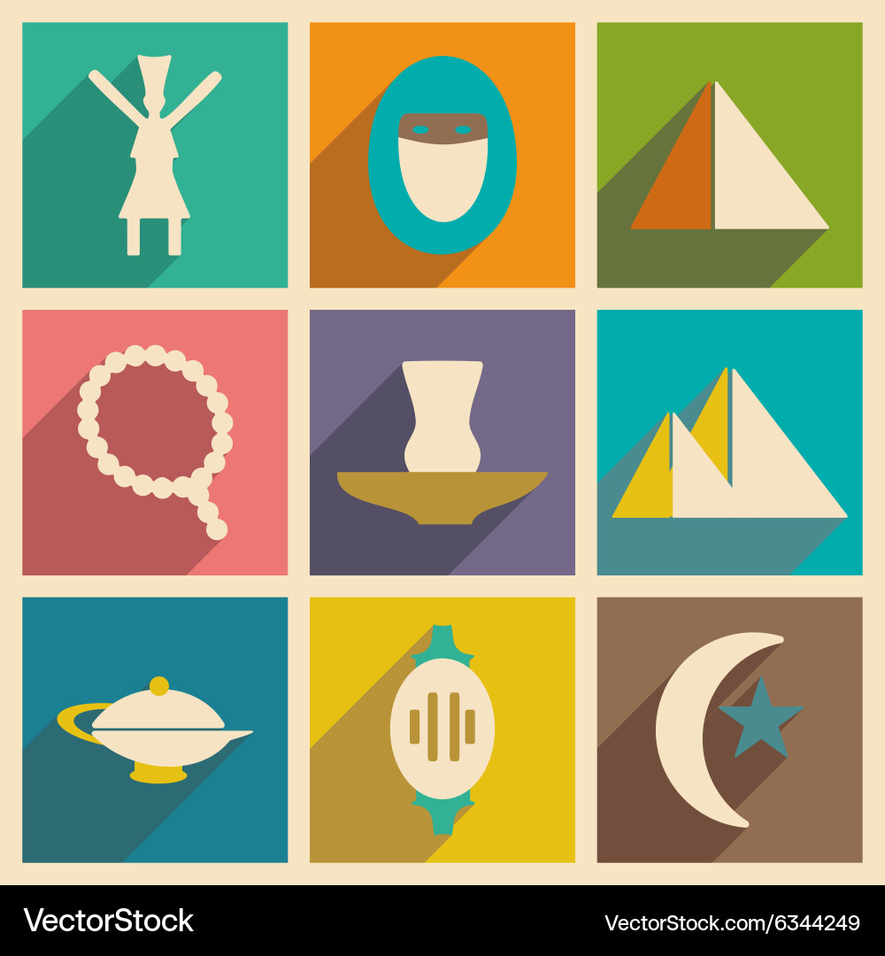 Flat with shadow concept and mobile application vector image