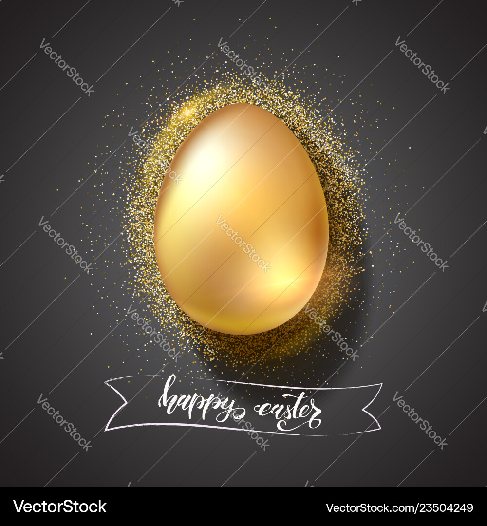 Golden egg for celebration of happy easter