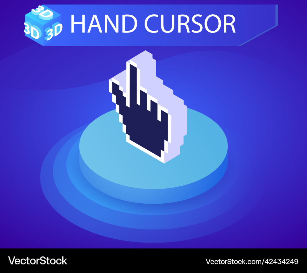 Hand cursor isometric design icon web 3d vector image