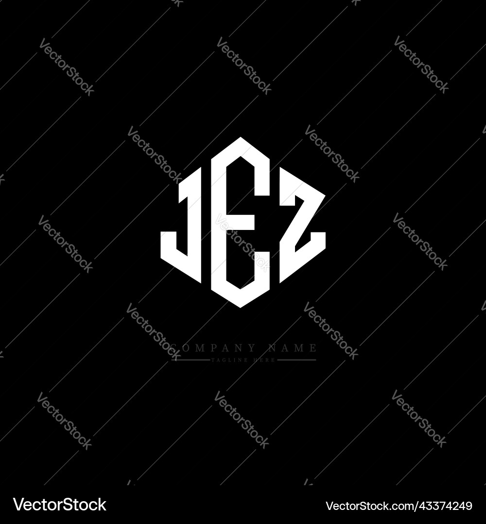 Jez letter logo design with polygon shape Vector Image