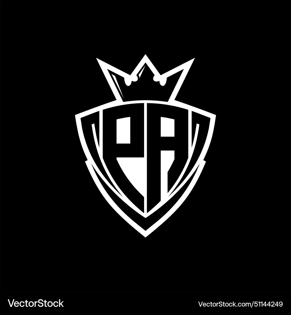 Pa letter logo with sharp triangle shield shape Vector Image