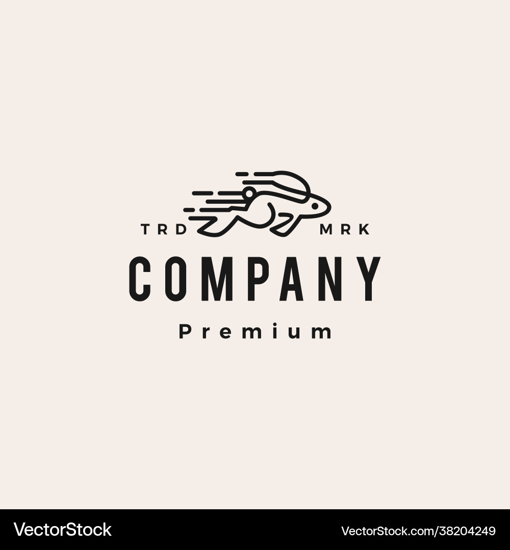 Quick fast hare rabbit bunny hipster vintage logo Quick fast hare rabbit bunny hipster vintage logo vector image