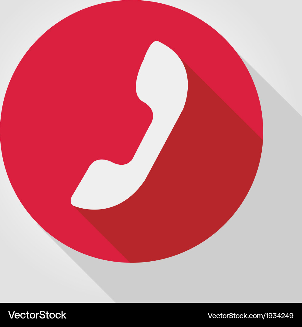 Red Flat Telefon Icon Vektorbild