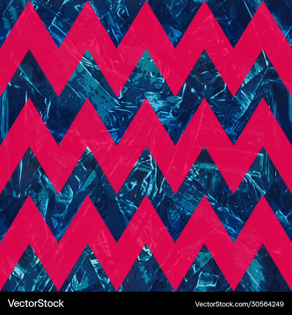 Retro Zigzag Pattern - Blue & Red vector image