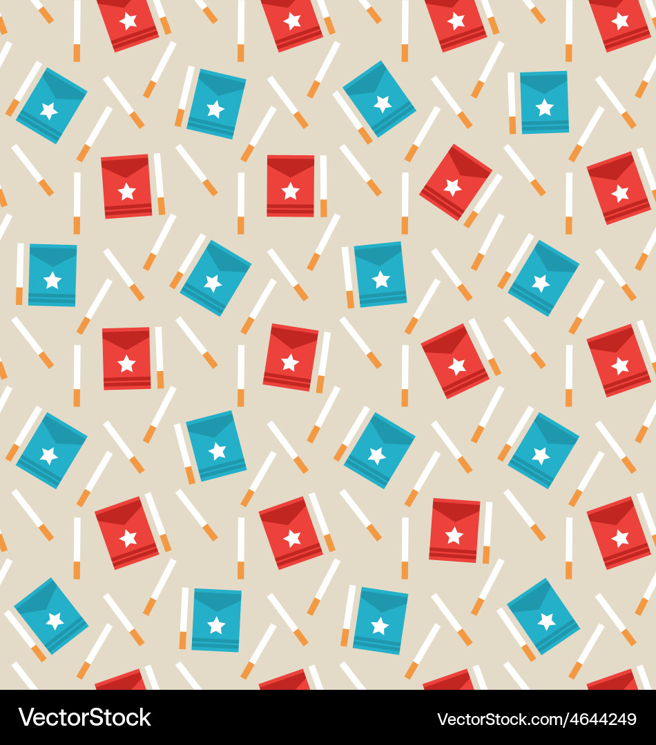 Seamless pattern of package boxes and cigarettes vector image