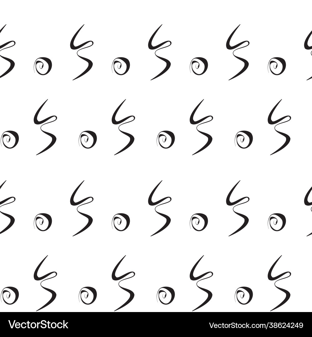 Seamless pattern with black squiggles abstraction Vector Image