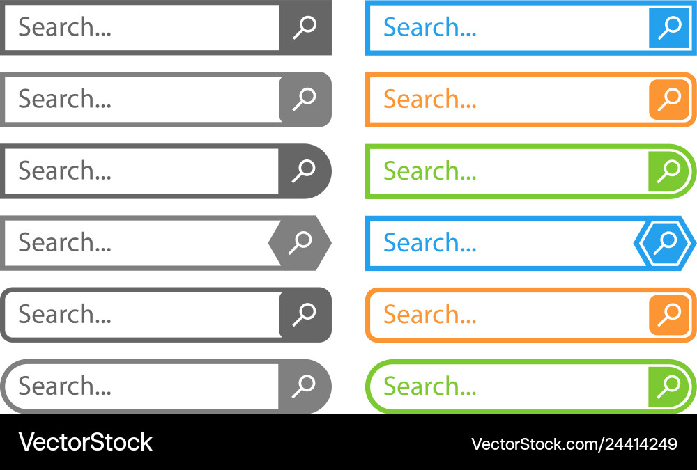 Search bar design element in flat style Search bar design element in flat style vector image