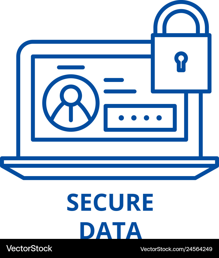 Secure data line icon concept flat Vector Image